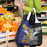 Rugby Niue and Aotearoa Grocery Bag Hiapo with Maori Moko Tribal Heritage Tattoos LT03 - Polynesian Pride