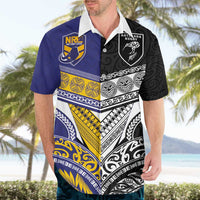 Custom Rugby Niue and Aotearoa Hawaiian Shirt Hiapo with Maori Moko Tribal Heritage Tattoos LT03 - Polynesian Pride