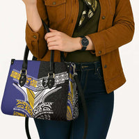 Rugby Niue and Aotearoa Leather Bag Hiapo with Maori Moko Tribal Heritage Tattoos LT03 - Polynesian Pride