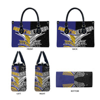 Rugby Niue and Aotearoa Leather Bag Hiapo with Maori Moko Tribal Heritage Tattoos LT03 - Polynesian Pride