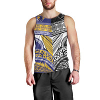 Custom Rugby Niue and Aotearoa Men Tank Top Hiapo with Maori Moko Tribal Heritage Tattoos LT03 - Polynesian Pride