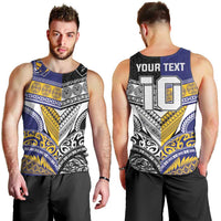 Custom Rugby Niue and Aotearoa Men Tank Top Hiapo with Maori Moko Tribal Heritage Tattoos LT03 - Polynesian Pride