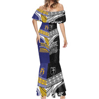 Custom Rugby Niue and Aotearoa Mermaid Dress Hiapo with Maori Moko Tribal Heritage Tattoos LT03 - Polynesian Pride