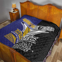 Rugby Niue and Aotearoa Quilt Hiapo with Maori Moko Tribal Heritage Tattoos LT03 - Polynesian Pride