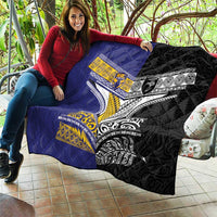Rugby Niue and Aotearoa Quilt Hiapo with Maori Moko Tribal Heritage Tattoos LT03 - Polynesian Pride