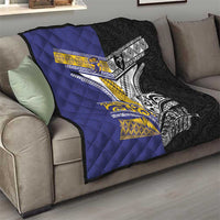 Rugby Niue and Aotearoa Quilt Hiapo with Maori Moko Tribal Heritage Tattoos LT03 - Polynesian Pride