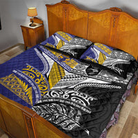 Rugby Niue and Aotearoa Quilt Bed Set Hiapo with Maori Moko Tribal Heritage Tattoos LT03 - Polynesian Pride