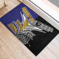Rugby Niue and Aotearoa Rubber Doormat Hiapo with Maori Moko Tribal Heritage Tattoos LT03 - Polynesian Pride