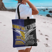 Rugby Niue and Aotearoa Tote Bag Hiapo with Maori Moko Tribal Heritage Tattoos LT03 - Polynesian Pride