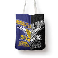 Rugby Niue and Aotearoa Tote Bag Hiapo with Maori Moko Tribal Heritage Tattoos LT03 - Polynesian Pride