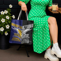 Rugby Niue and Aotearoa Tote Bag Hiapo with Maori Moko Tribal Heritage Tattoos LT03 - Polynesian Pride