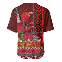 Hawaii KaUla Wena Iiwi Baseball Jersey With Tropical Plants and 'Ohi'a lehua Kakau Art Tattoo LT03 - Polynesian Pride
