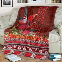 Hawaii KaUla Wena Iiwi Blanket With Tropical Plants and 'Ohi'a lehua Kakau Art Tattoo LT03 - Polynesian Pride