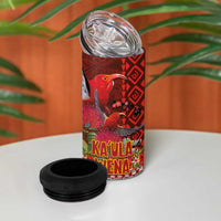 Hawaii KaUla Wena Iiwi 4 in 1 Can Cooler Tumbler With Tropical Plants and 'Ohi'a lehua Kakau Art Tattoo LT03 - Polynesian Pride