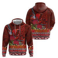 Hawaii KaUla Wena Iiwi Hoodie With Tropical Plants and 'Ohi'a lehua Kakau Art Tattoo LT03 - Polynesian Pride