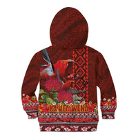 Hawaii KaUla Wena Iiwi Kid Hoodie With Tropical Plants and 'Ohi'a lehua Kakau Art Tattoo LT03 - Polynesian Pride