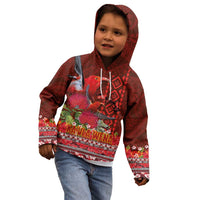 Hawaii KaUla Wena Iiwi Kid Hoodie With Tropical Plants and 'Ohi'a lehua Kakau Art Tattoo LT03 - Polynesian Pride