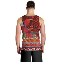 Hawaii KaUla Wena Iiwi Men Tank Top With Tropical Plants and 'Ohi'a lehua Kakau Art Tattoo LT03 - Polynesian Pride