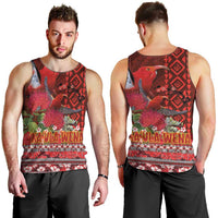 Hawaii KaUla Wena Iiwi Men Tank Top With Tropical Plants and 'Ohi'a lehua Kakau Art Tattoo LT03 - Polynesian Pride