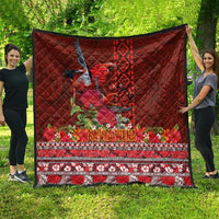 Hawaii KaUla Wena Iiwi Quilt With Tropical Plants and 'Ohi'a lehua Kakau Art Tattoo LT03 - Polynesian Pride