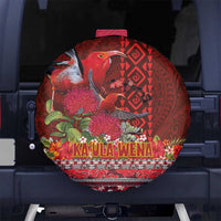 Hawaii KaUla Wena Iiwi Spare Tire Cover With Tropical Plants and 'Ohi'a lehua Kakau Art Tattoo LT03 - Polynesian Pride