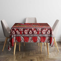 Hawaii KaUla Wena Iiwi Tablecloth With Tropical Plants and 'Ohi'a lehua Kakau Art Tattoo LT03 - Polynesian Pride