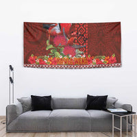 Hawaii KaUla Wena Iiwi Tapestry With Tropical Plants and 'Ohi'a lehua Kakau Art Tattoo LT03 - Polynesian Pride