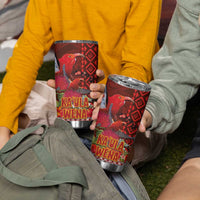 Hawaii KaUla Wena Iiwi Tumbler Cup With Tropical Plants and 'Ohi'a lehua Kakau Art Tattoo LT03 - Polynesian Pride