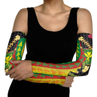 Hawaiian Tropical Plants Lei Arm Sleeves Kanaka Maoli Tribal with Palaka Motifs LT03 - Polynesian Pride