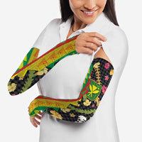 Hawaiian Tropical Plants Lei Arm Sleeves Kanaka Maoli Tribal with Palaka Motifs LT03 - Polynesian Pride