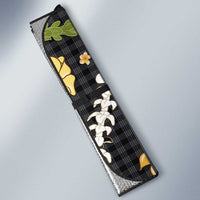 Hawaiian Tropical Plants Lei Auto Sun Shade Kanaka Maoli Tribal with Palaka Motifs LT03 - Polynesian Pride