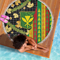 Hawaiian Tropical Plants Lei Beach Blanket Kanaka Maoli Tribal with Palaka Motifs LT03 - Polynesian Pride