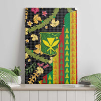 Hawaiian Tropical Plants Lei Canvas Wall Art Kanaka Maoli Tribal with Palaka Motifs LT03 - Polynesian Pride