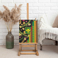 Hawaiian Tropical Plants Lei Canvas Wall Art Kanaka Maoli Tribal with Palaka Motifs LT03 - Polynesian Pride