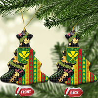 Hawaiian Tropical Plants Lei Ceramic Ornament Kanaka Maoli Tribal with Palaka Motifs LT03 Christmas Tree Multicolor - Polynesian Pride