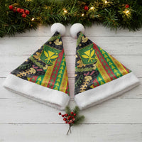 Hawaiian Tropical Plants Lei Christmas Santa Hat Kanaka Maoli Tribal with Palaka Motifs LT03 - Polynesian Pride