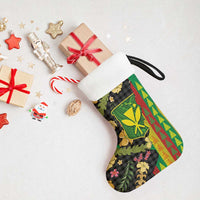 Hawaiian Tropical Plants Lei Christmas Stocking Kanaka Maoli Tribal with Palaka Motifs LT03 - Polynesian Pride
