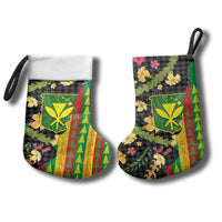 Hawaiian Tropical Plants Lei Christmas Stocking Kanaka Maoli Tribal with Palaka Motifs LT03 - Polynesian Pride