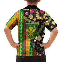 Hawaiian Tropical Plants Lei Hawaiian Shirt Kanaka Maoli Tribal with Palaka Motifs LT03 - Polynesian Pride
