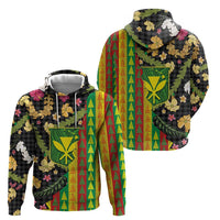 Hawaiian Tropical Plants Lei Hoodie Kanaka Maoli Tribal with Palaka Motifs LT03 - Polynesian Pride