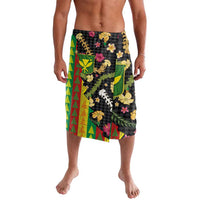 Hawaiian Tropical Plants Lei Lavalava Kanaka Maoli Tribal with Palaka Motifs LT03 Multicolor - Polynesian Pride