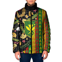 Hawaiian Tropical Plants Lei Padded Jacket Kanaka Maoli Tribal with Palaka Motifs LT03 Men Multicolor - Polynesian Pride