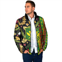 Hawaiian Tropical Plants Lei Padded Jacket Kanaka Maoli Tribal with Palaka Motifs LT03 - Polynesian Pride