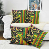 Hawaiian Tropical Plants Lei Pillow Cover Kanaka Maoli Tribal with Palaka Motifs LT03 - Polynesian Pride