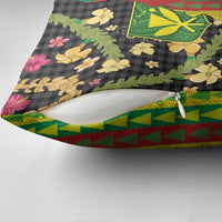 Hawaiian Tropical Plants Lei Pillow Cover Kanaka Maoli Tribal with Palaka Motifs LT03 - Polynesian Pride