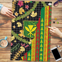 Hawaiian Tropical Plants Lei Puzzle Kanaka Maoli Tribal with Palaka Motifs LT03 Multicolor - Polynesian Pride