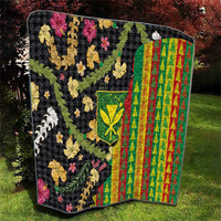 Hawaiian Tropical Plants Lei Quilt Kanaka Maoli Tribal with Palaka Motifs LT03 - Polynesian Pride