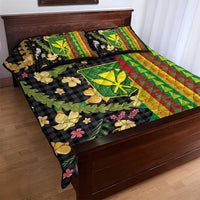 Hawaiian Tropical Plants Lei Quilt Bed Set Kanaka Maoli Tribal with Palaka Motifs LT03 - Polynesian Pride