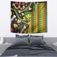 Hawaiian Tropical Plants Lei Tapestry Kanaka Maoli Tribal with Palaka Motifs LT03 - Polynesian Pride