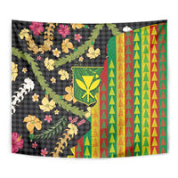 Hawaiian Tropical Plants Lei Tapestry Kanaka Maoli Tribal with Palaka Motifs LT03 - Polynesian Pride
